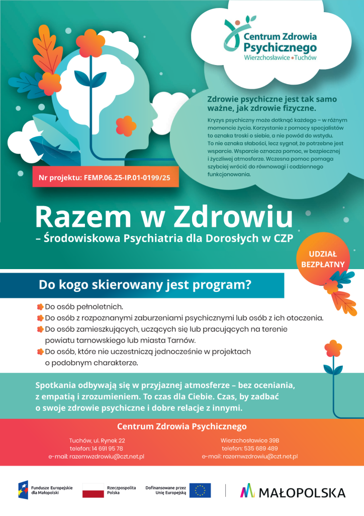 Plakat informujący o projekcie Razem w zdrowi