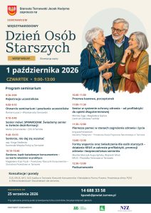 Plakat informujący o seminarium z okazji Dnia Osób Styarszych